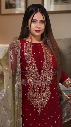 Premium AC Cotton Kameez with Sequence Embroidery
