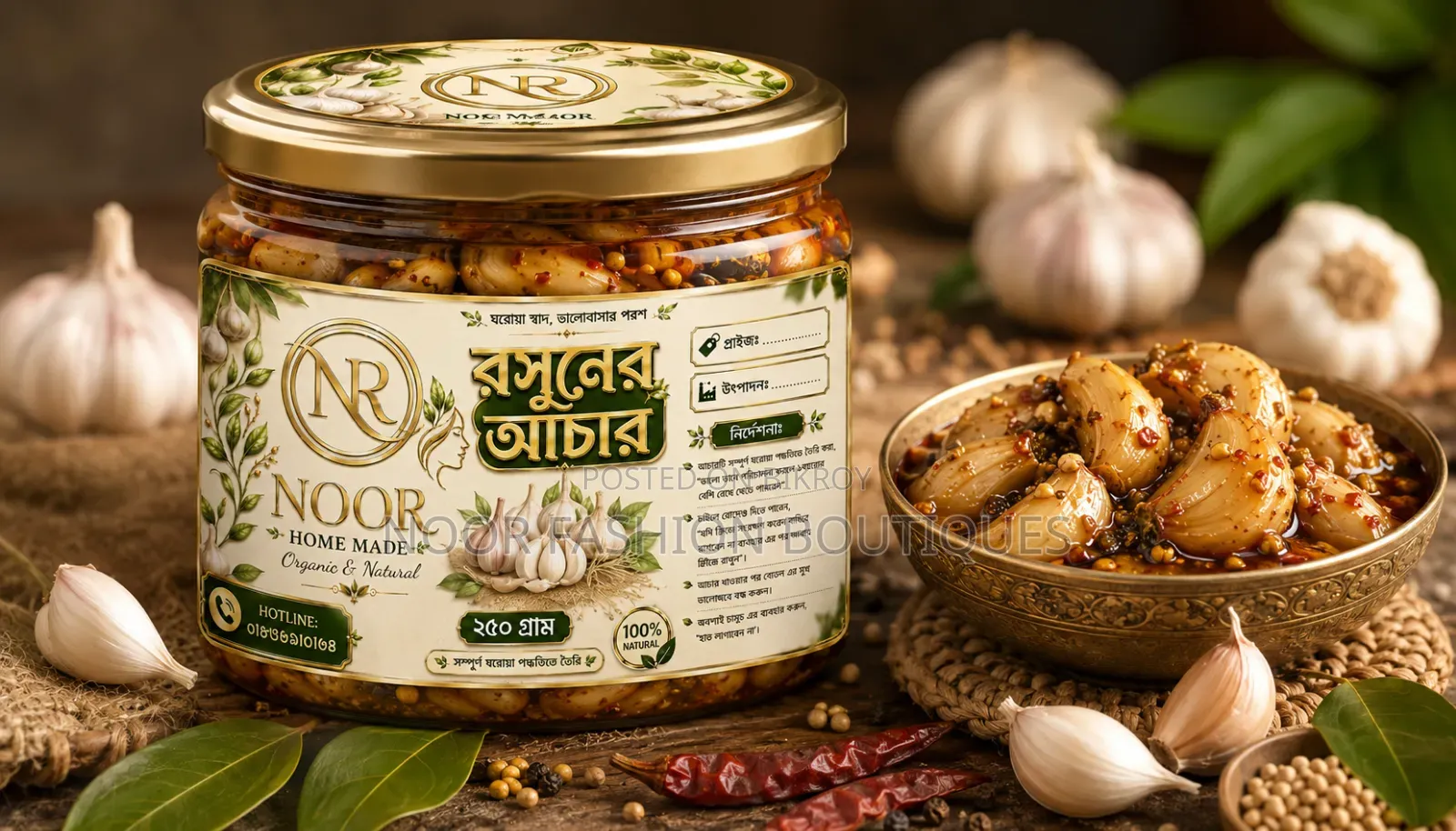 Garlic Pickle with Homemade Taste and Mother's Touch - 250g
