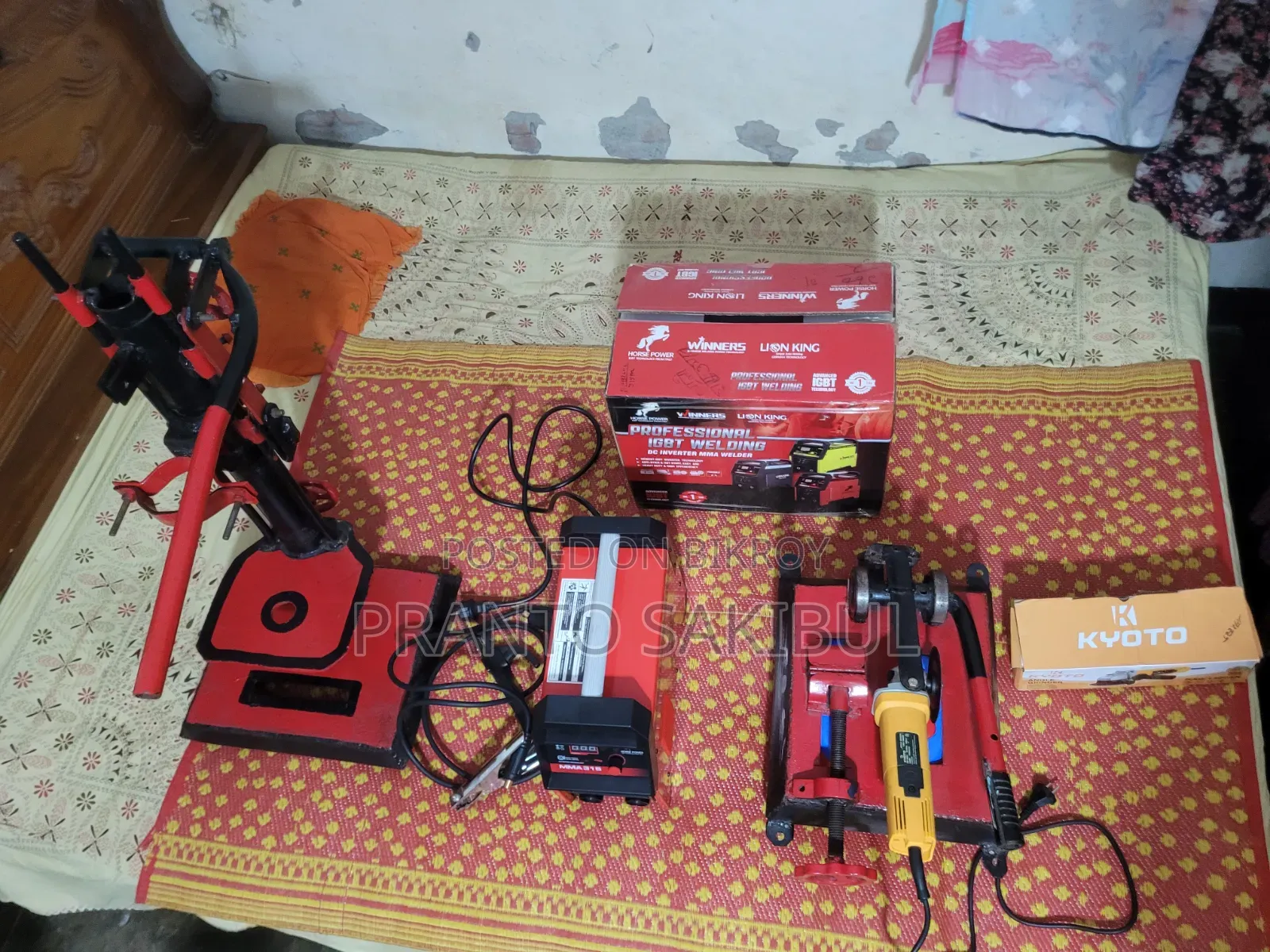 Cutting machine and drill machine with frame, welding machine also available