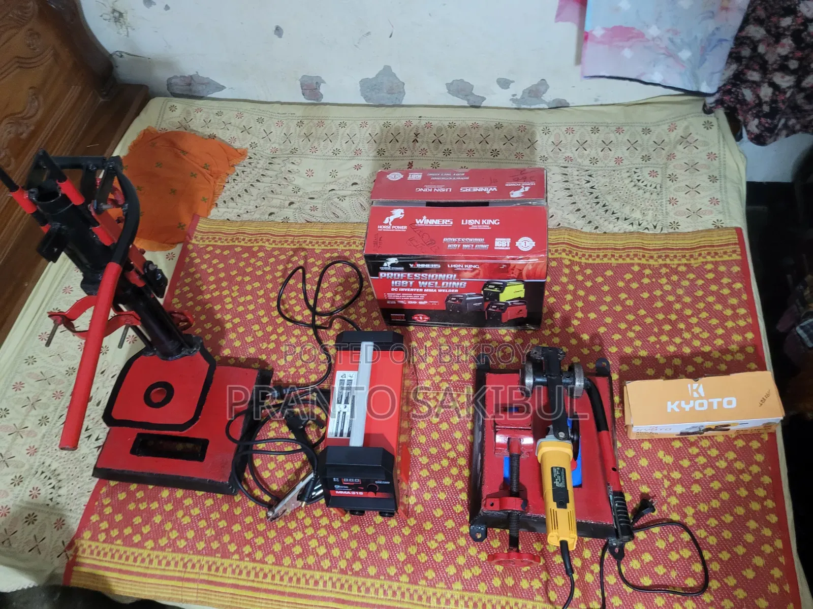 Cutting machine and drill machine with frame, welding machine also available