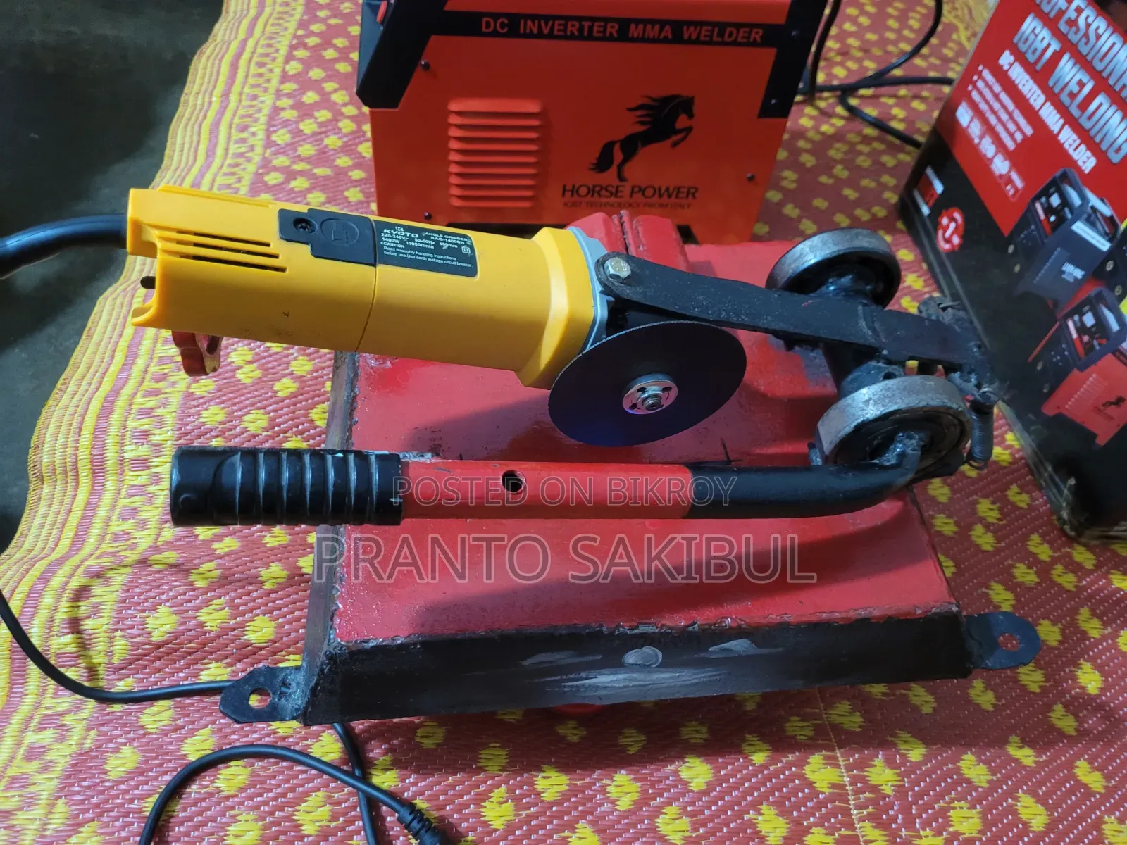 Cutting machine and drill machine with frame, welding machine also available