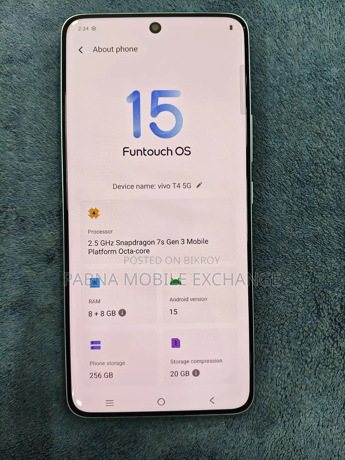 Vivo T4 256 GB Gray
