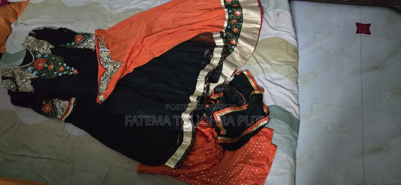 4-piece net set, Lehenga