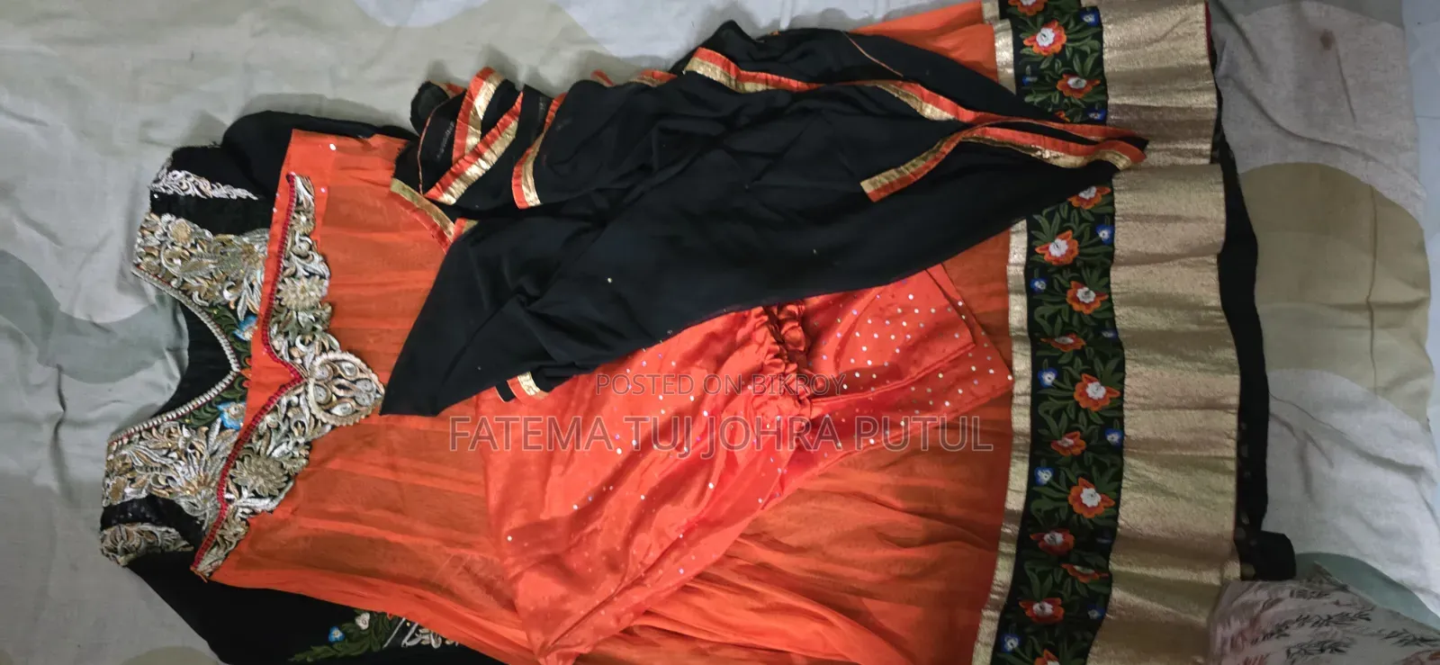 4-piece net set, Lehenga