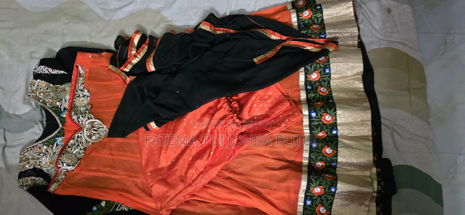 4-piece net set, Lehenga