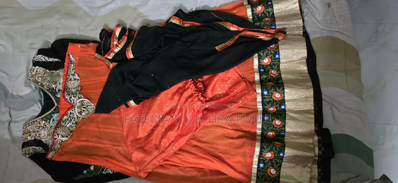 4-piece net set, Lehenga