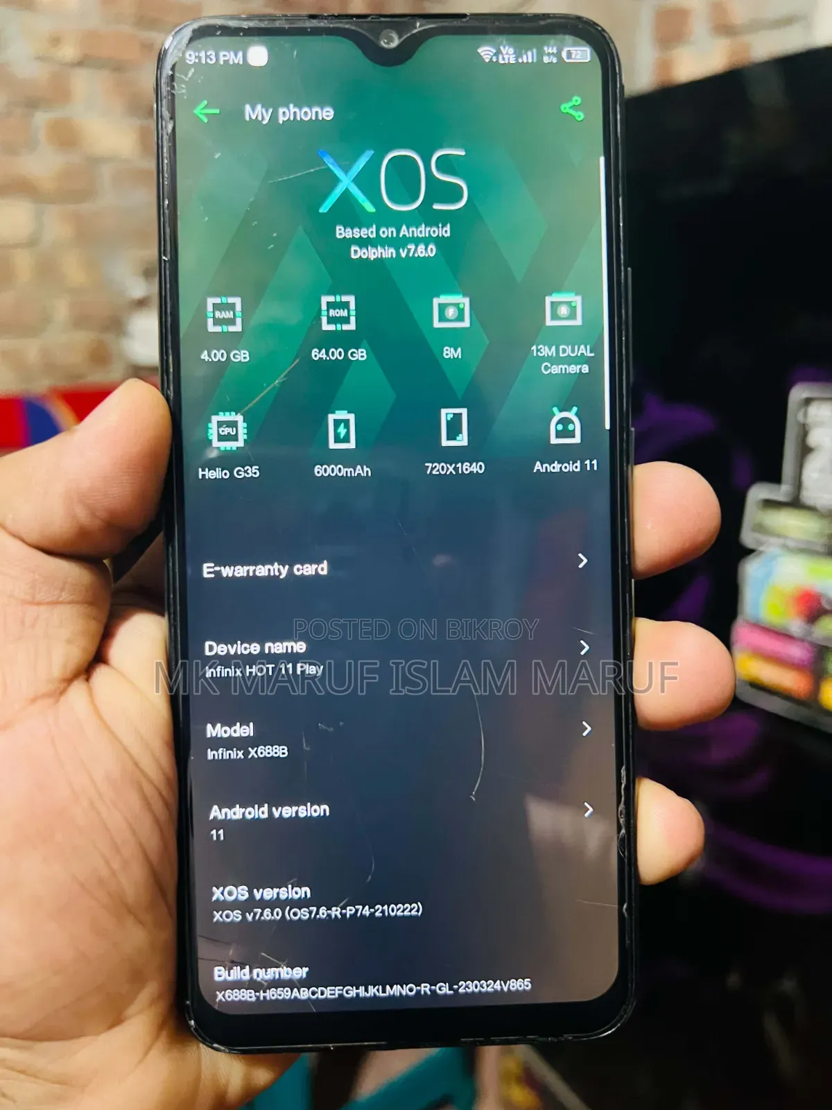 Infinix Hot 11 Play 64 GB Blue