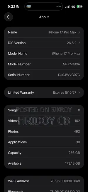 Apple iPhone 17 Pro Max 256 GB Silver