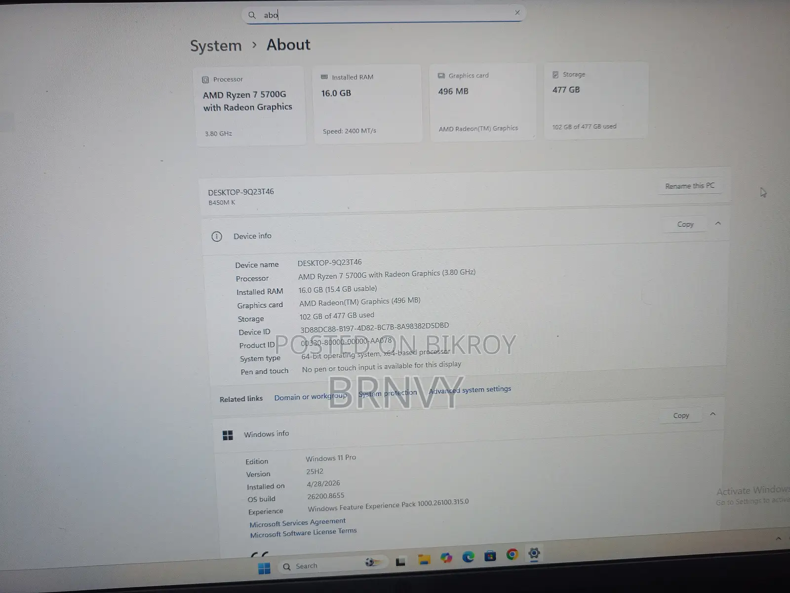 New Desktop Computer Gigabyte 16GB AMD Ryzen 7 SSD 512GB