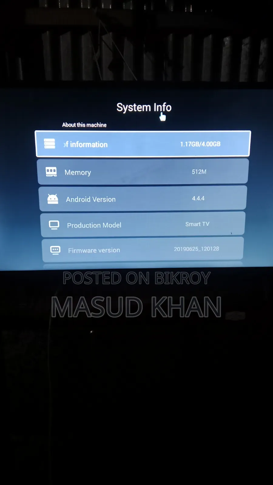 Selling one TV because I have two at home.