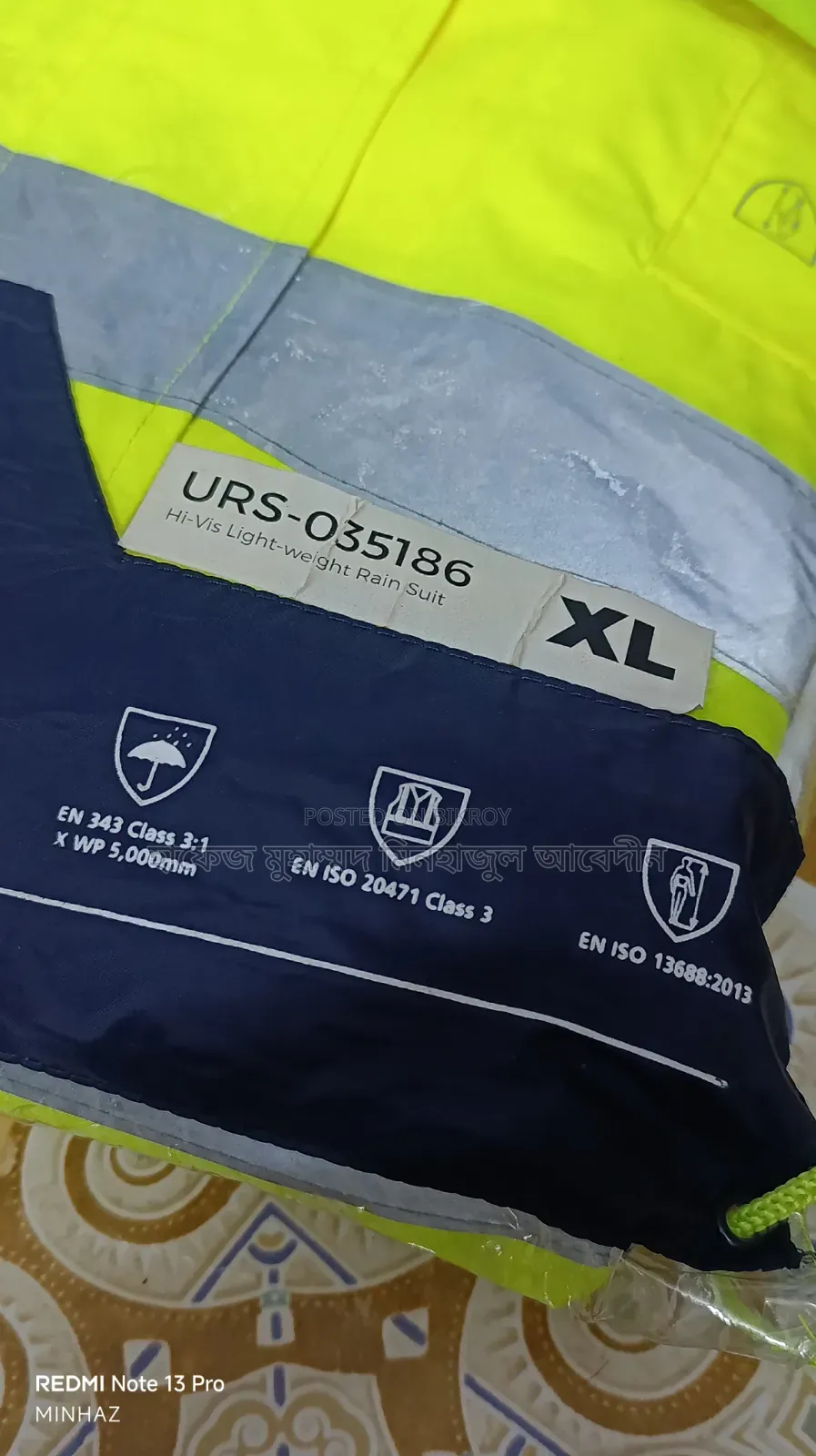 Hi-Vis Rain Suit Raincoat (Extra Large)