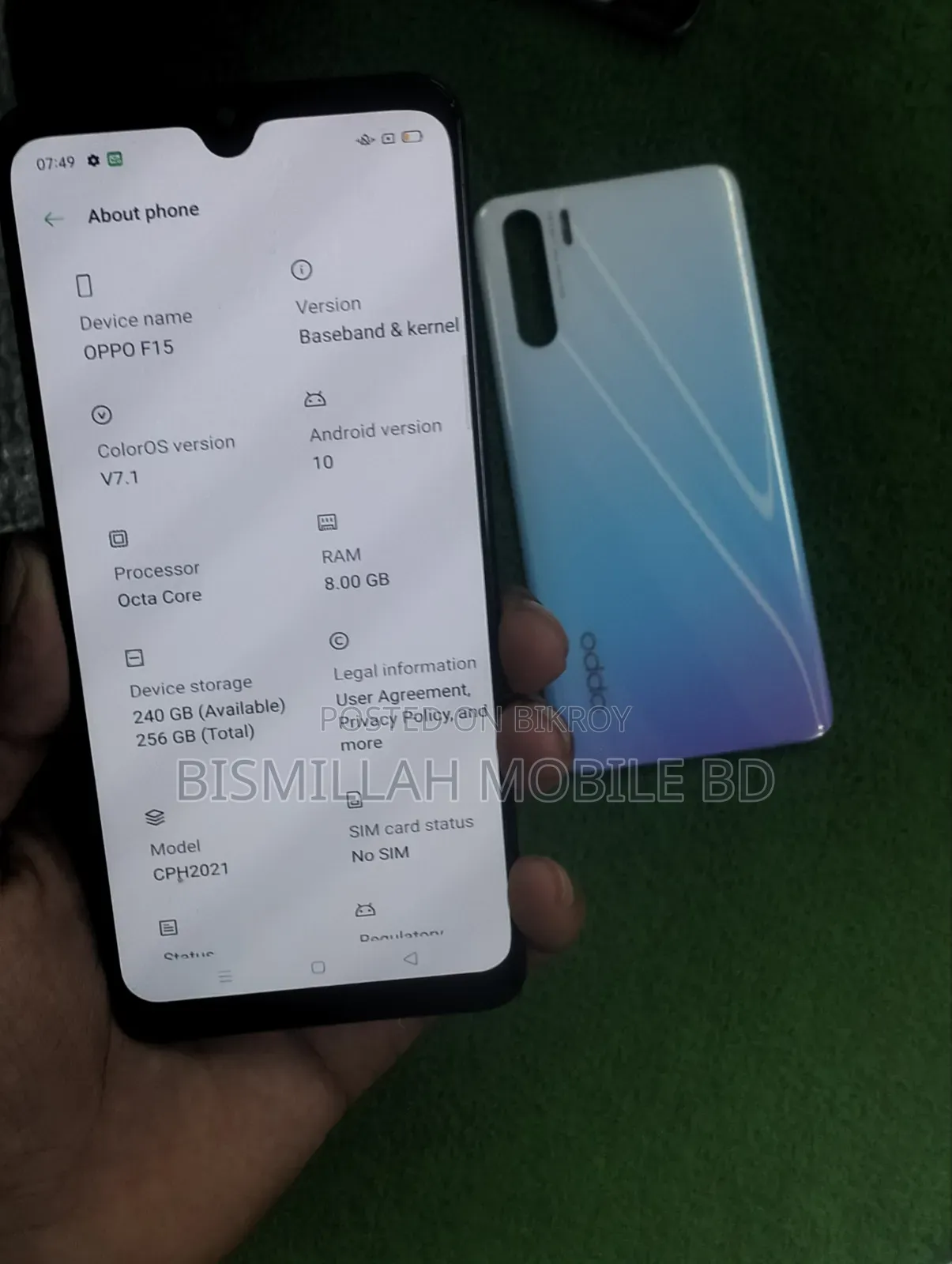 Oppo F15 256 GB White