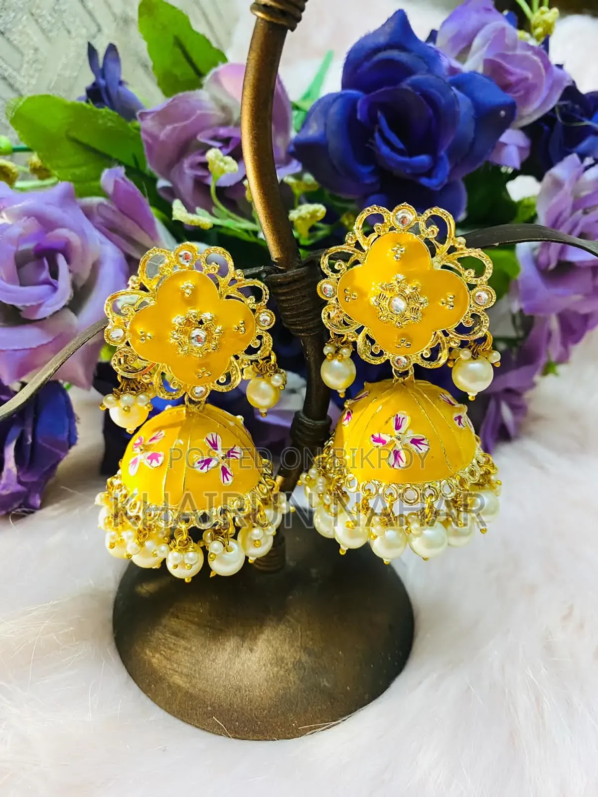 Minakari Jhumka Earrings