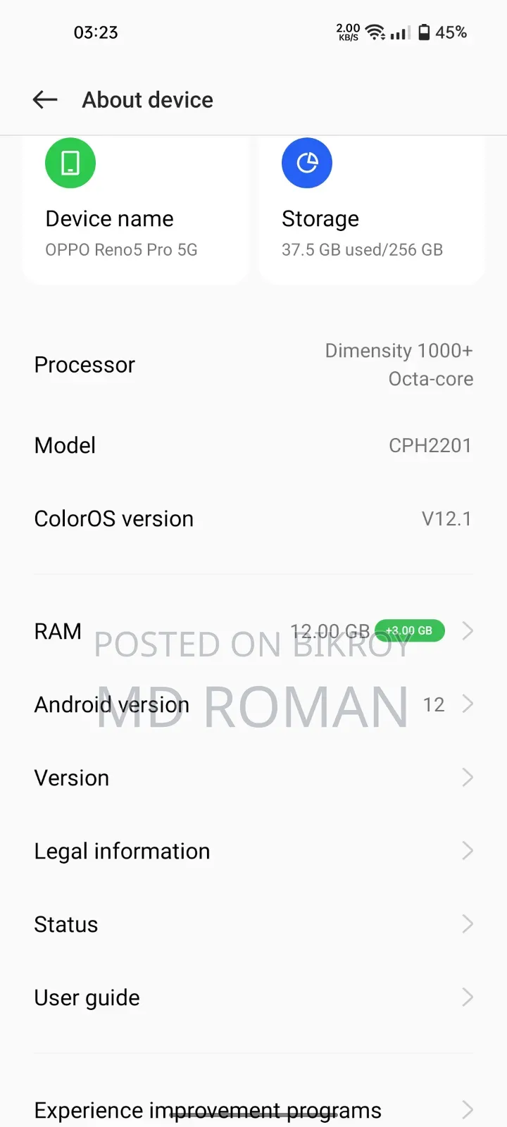 Oppo Reno5 Pro 5G 256 GB Orange