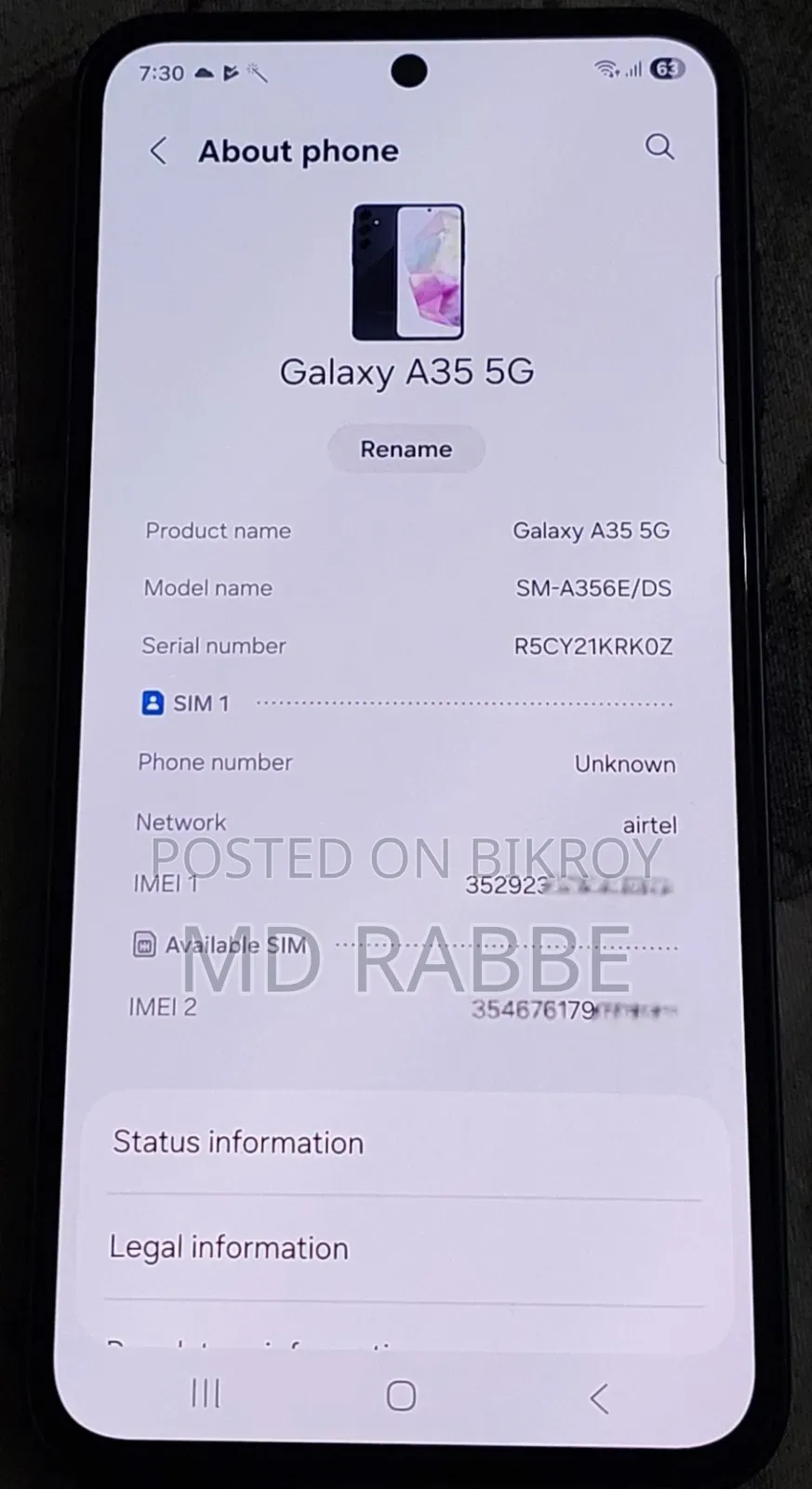 Samsung Galaxy A35 128 GB Blue