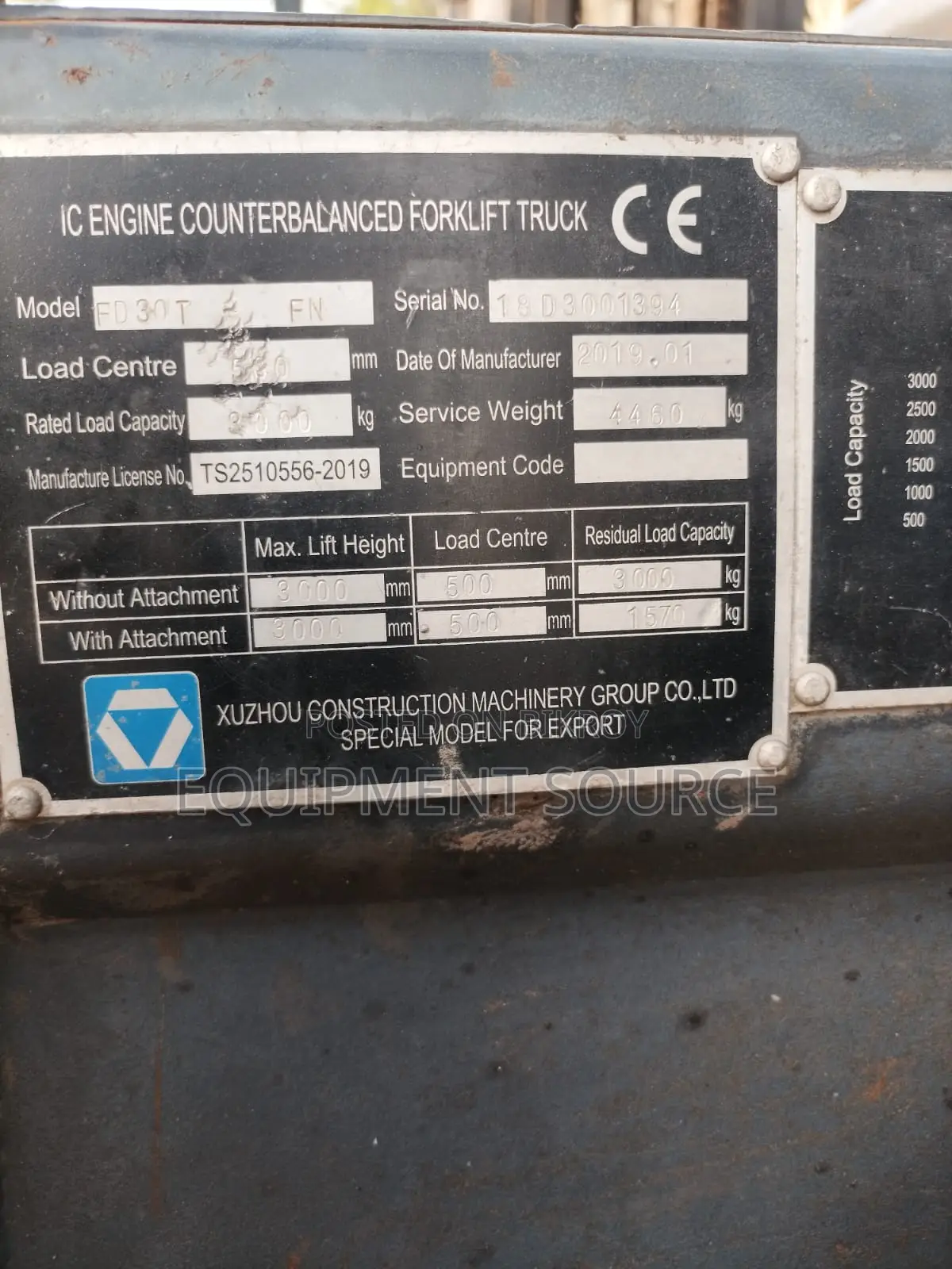 XCMG ৩ টন ফর্কলিফট