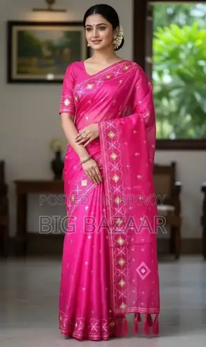 হাফ সিল্ক জামদানি প্রিন্ট শাড়ি