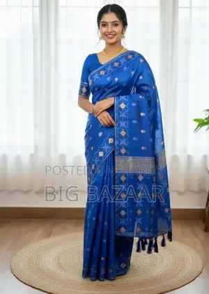 হাফ সিল্ক জামদানি প্রিন্ট শাড়ি