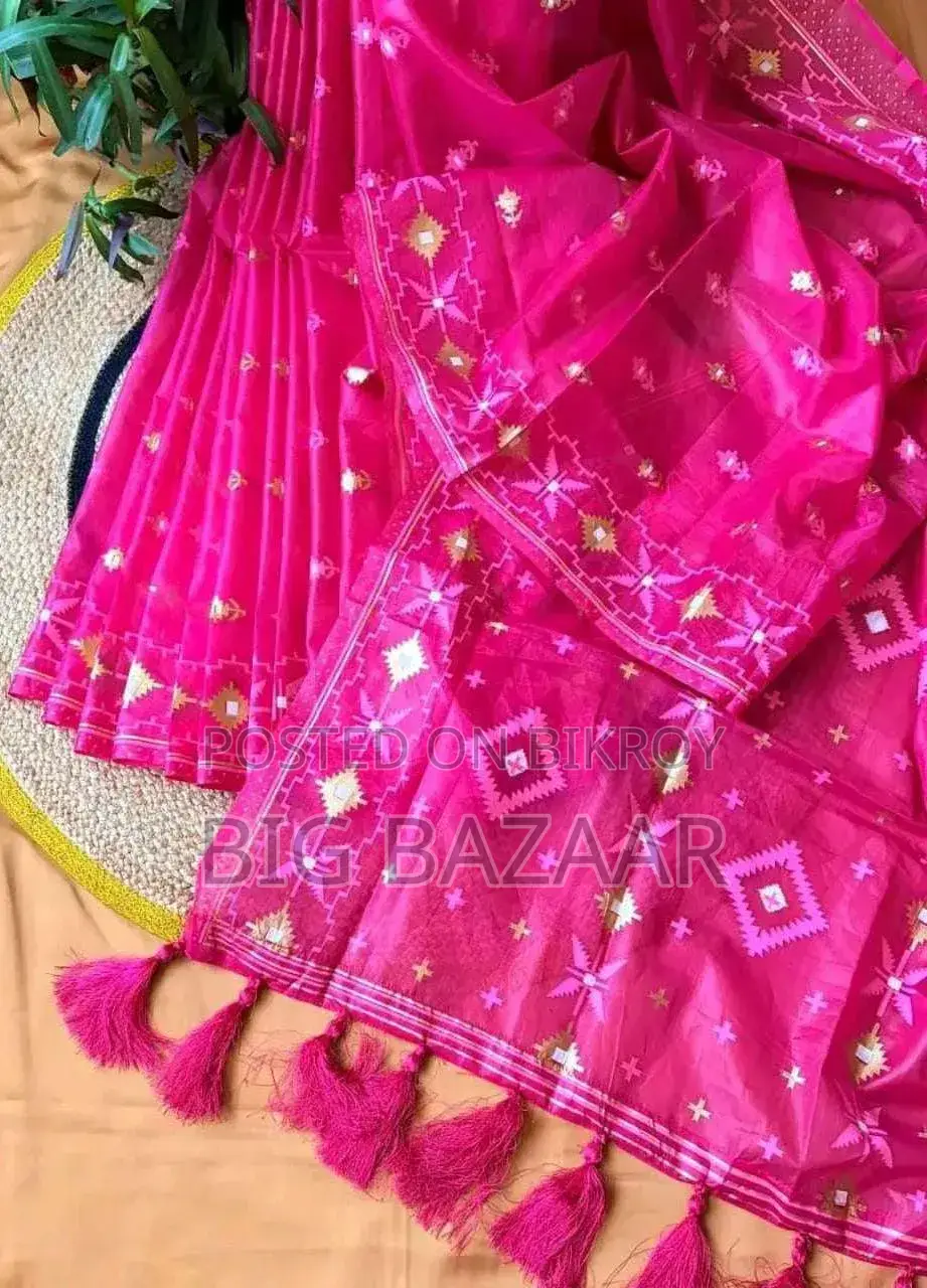 হাফ সিল্ক জামদানি প্রিন্ট শাড়ি