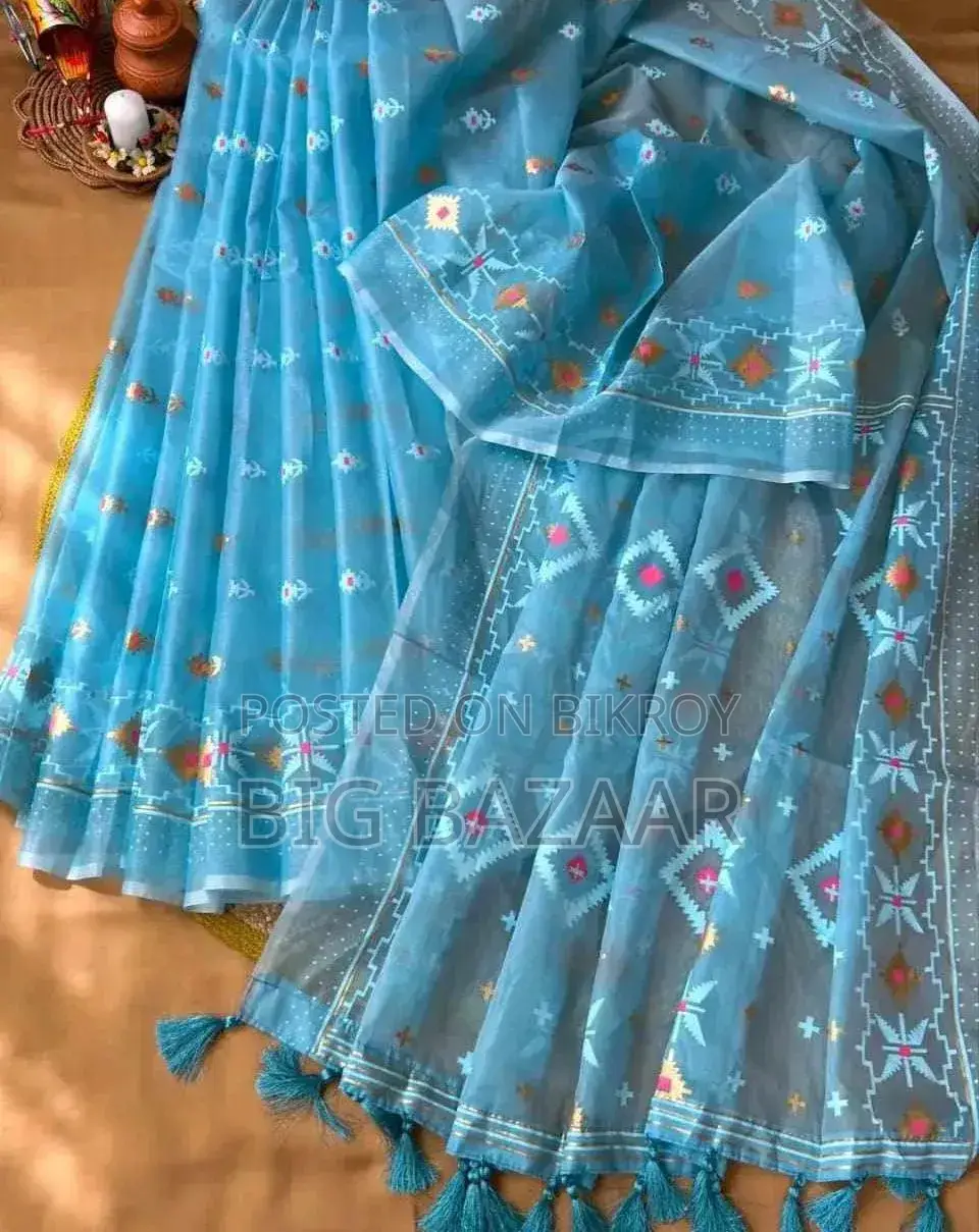 হাফ সিল্ক জামদানি প্রিন্ট শাড়ি