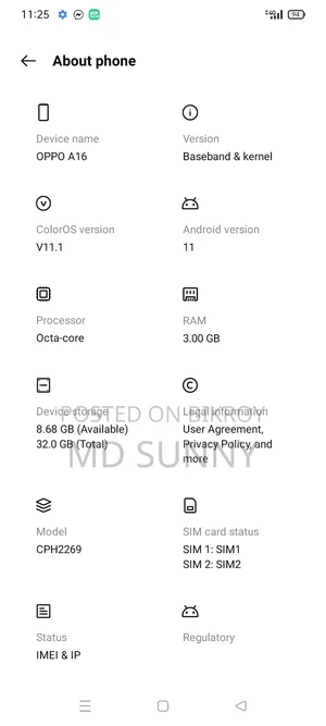 Oppo A16 32 GB Blue