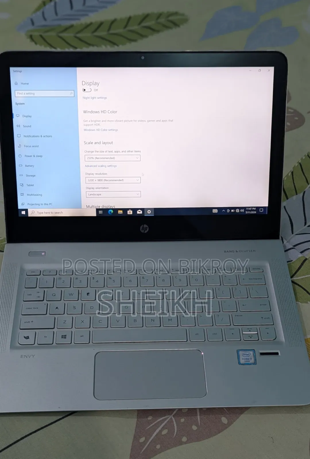 Laptop HP Envy Pro 8GB Intel Core i7 SSD 128GB