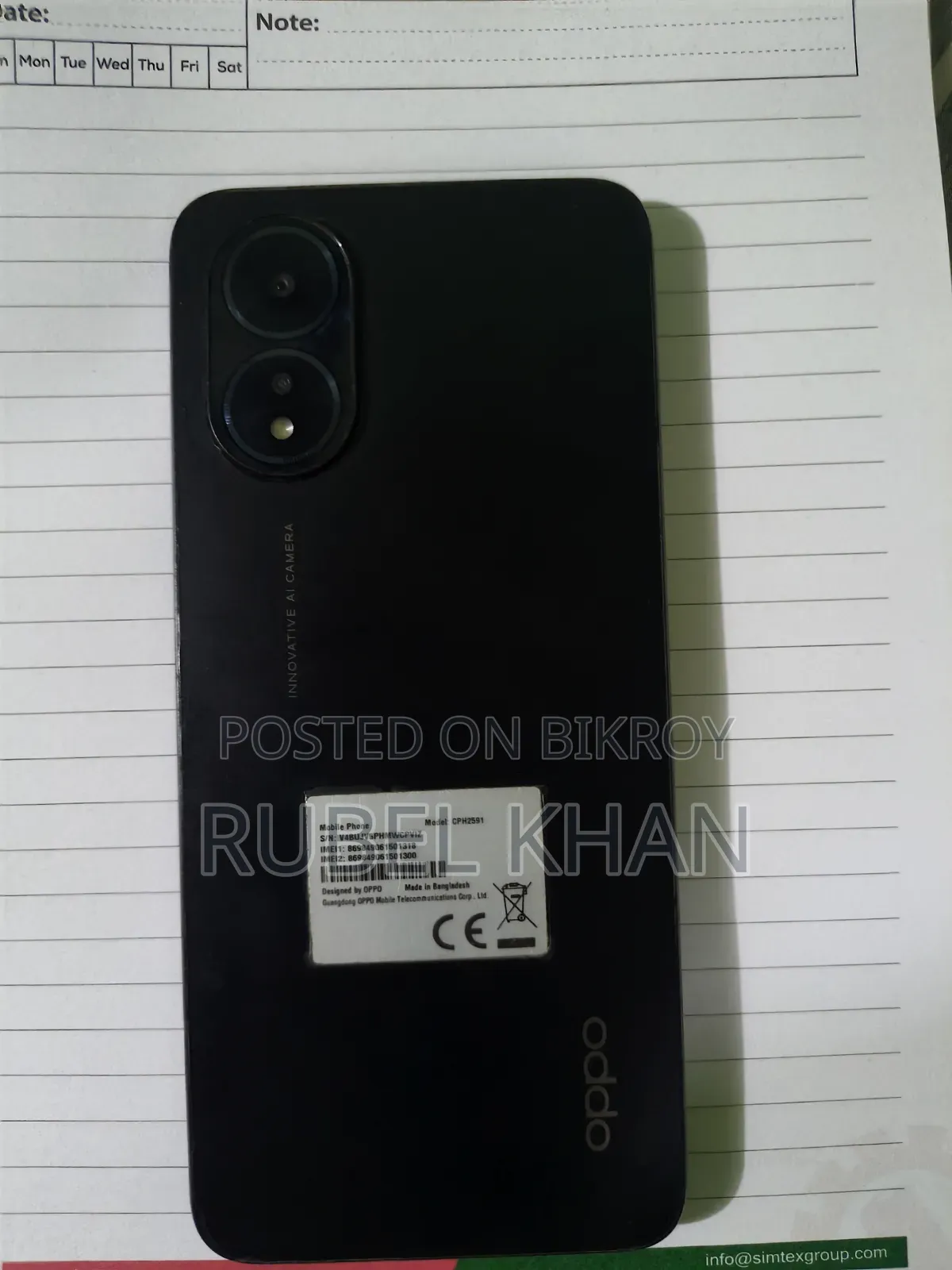 Oppo A18 128 GB Black