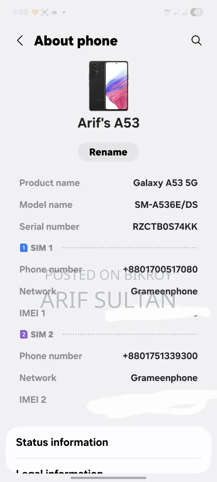 Samsung Galaxy A53 5G 128 GB Black