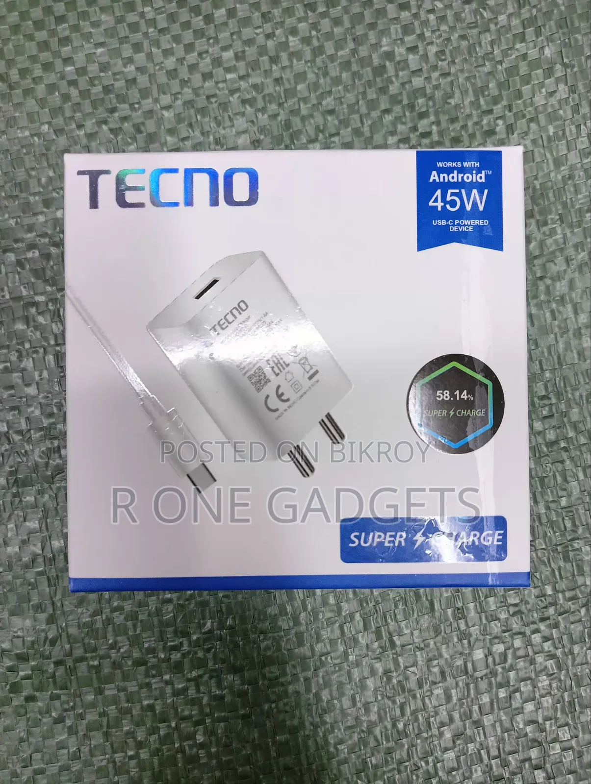 Tecno 45 Watt Original Charger