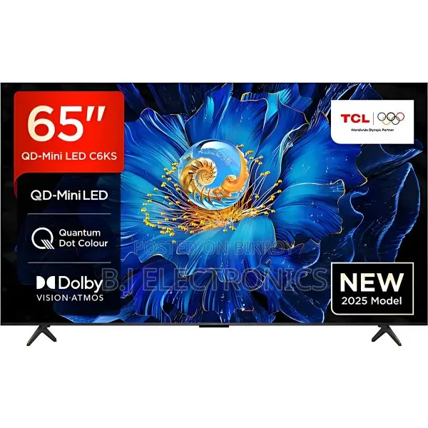 TCL 65c6ks ৬৫" ইউএইচডি কিউডি মিনিএলইডি স্মার্ট গুগল টিভি