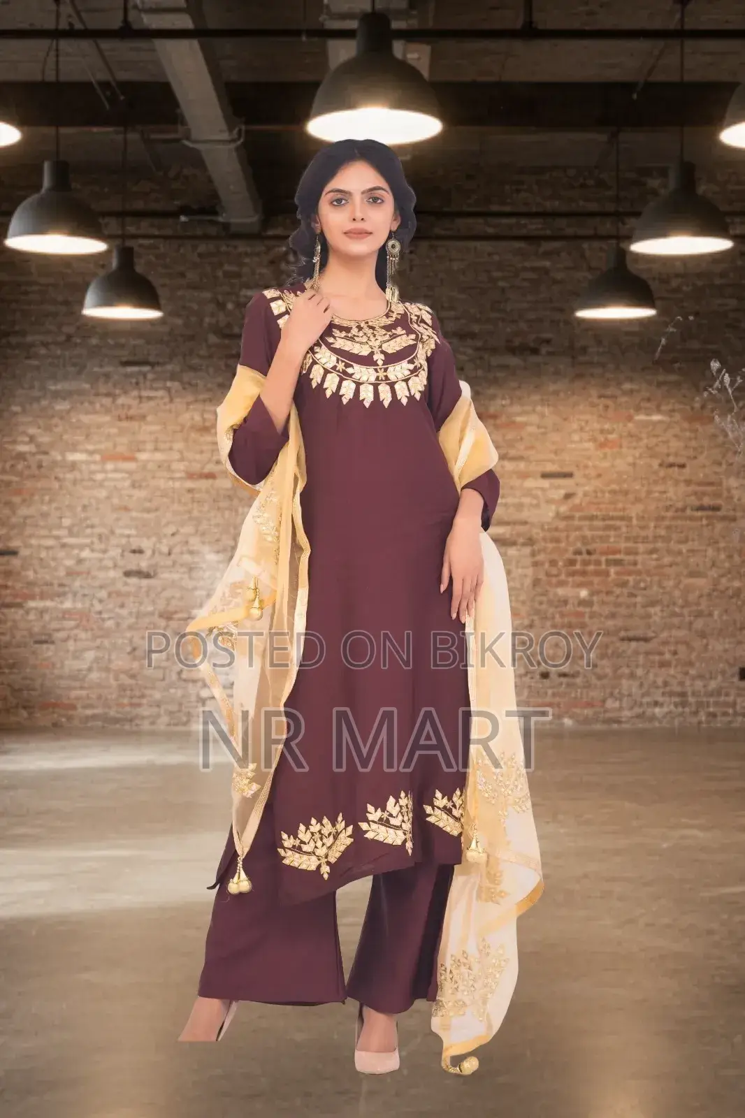 Premium Dollar and Embroidery Work Three Piece