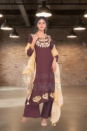 Premium Dollar and Embroidery Work Three Piece