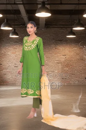 Premium Dollar and Embroidery Work Three Piece