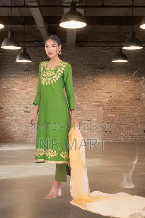 Premium Dollar and Embroidery Work Three Piece