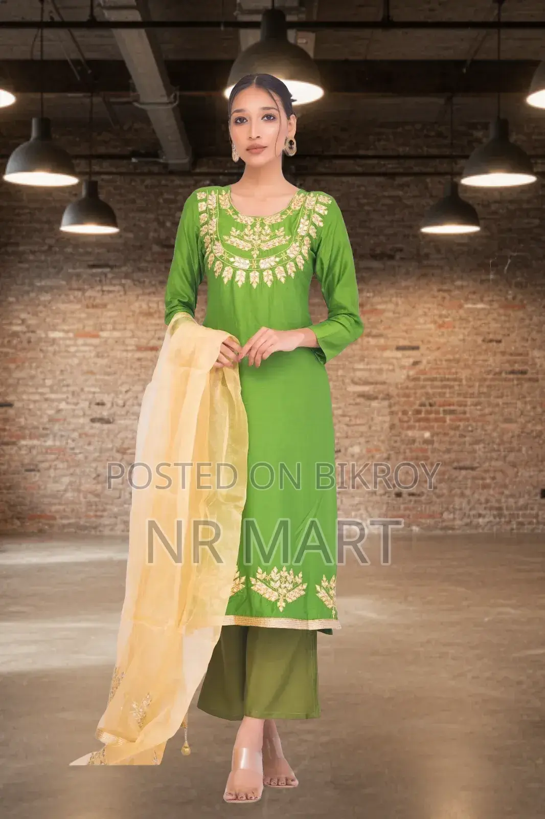 Premium Dollar and Embroidery Work Three Piece