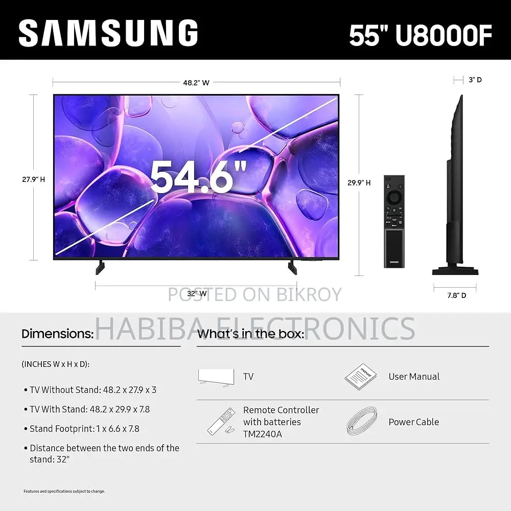 Samsung U8000F 55" Crystal UHD Smart TV