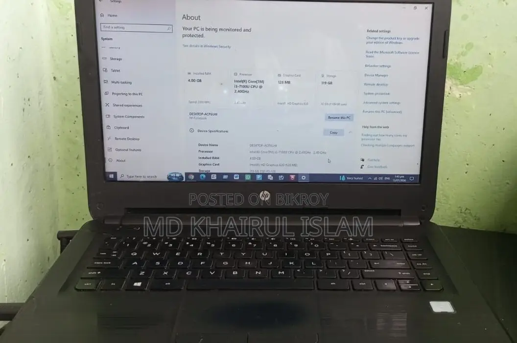 Laptop HP 4GB Intel Core I3 SSD 128GB