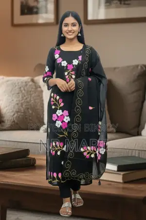 Elegant Block Print Three-Piece