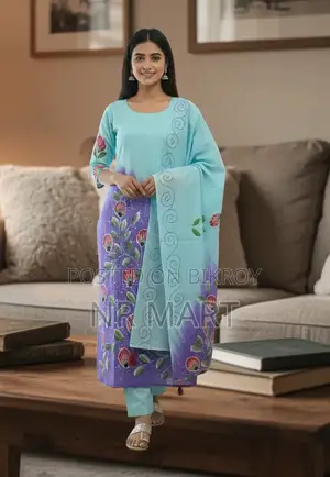 Elegant Block Print Three-Piece