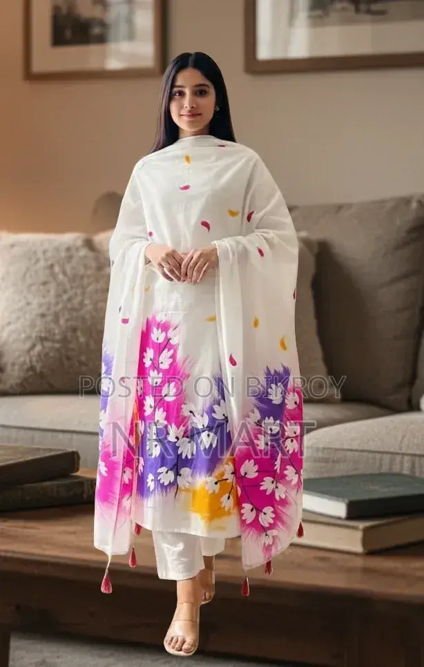 Elegant Block Print Three-Piece