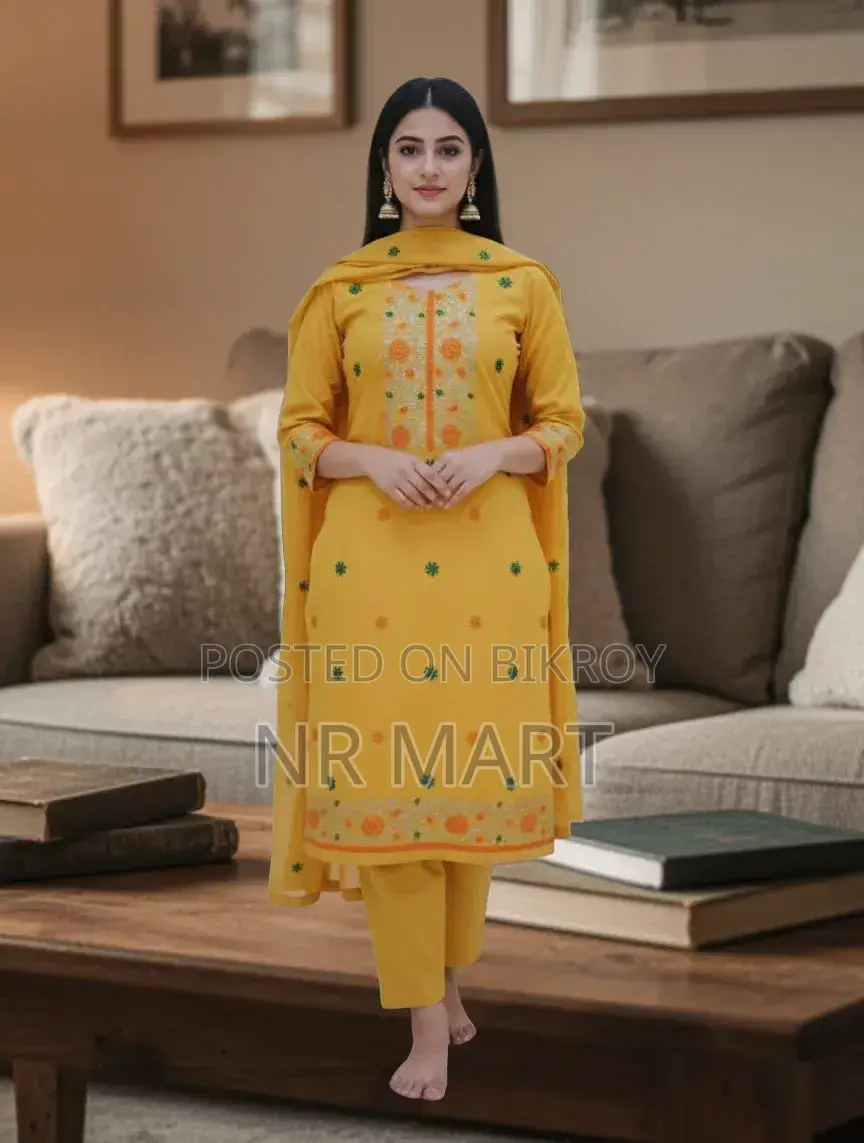 Elegant Block Print Three-Piece