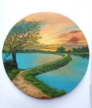মেঠোপথ (৮ ইঞ্চি রাউন্ড এক্রিলিক পেইন্টিং)