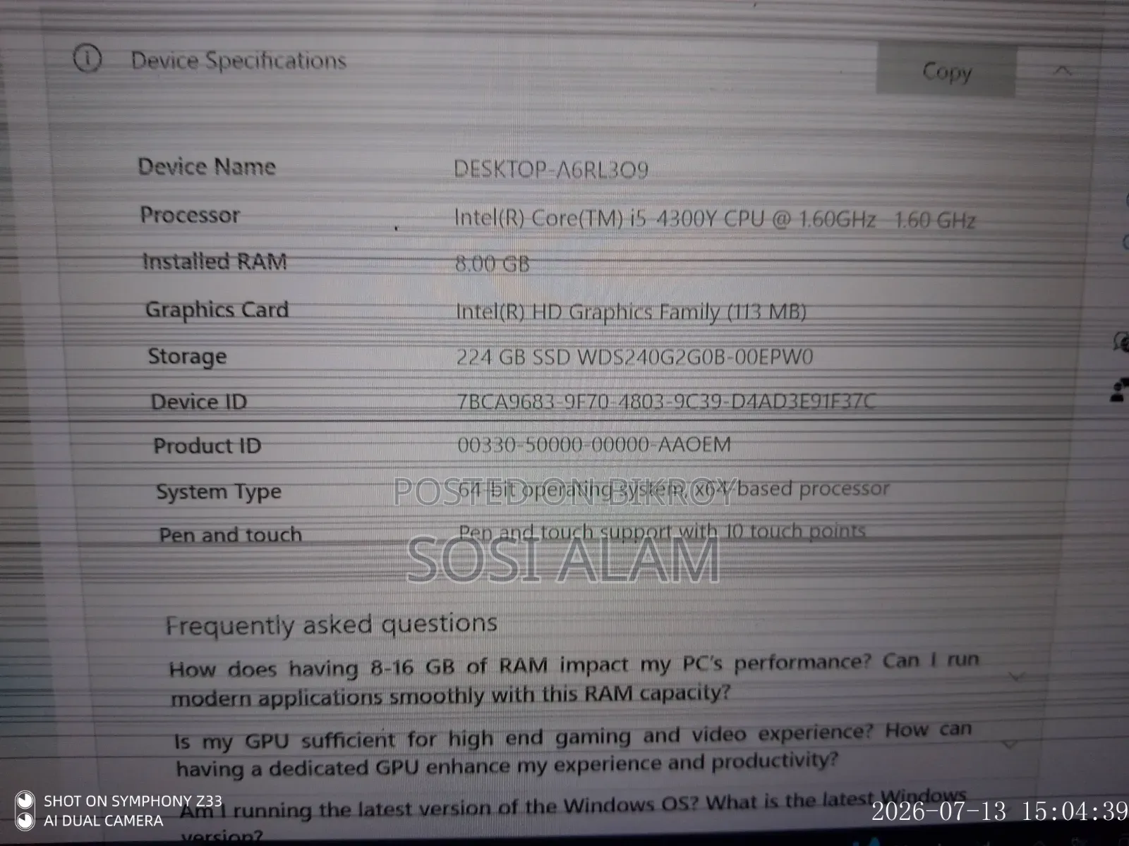Laptop HP Stream 11 Pro G3 8GB Intel Core i5 SSD 250GB