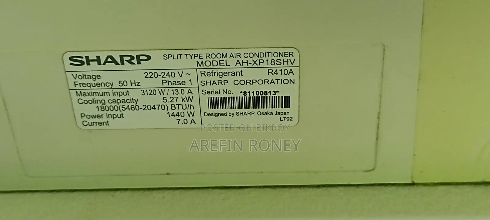 Sharp Inverter AC (Made in Japan)