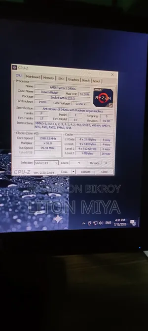 Desktop Computer MSI 8GB AMD Ryzen 5 SSD 256GB
