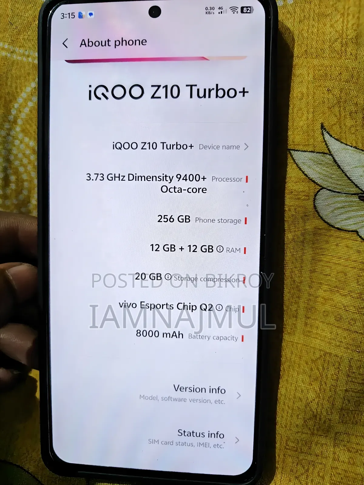 Vivo iQOO Z10 Turbo+ 256 GB Gray