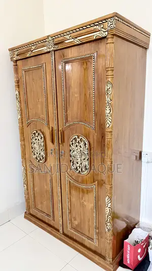 Premium double-door Chittagong teak wood almirah for sale