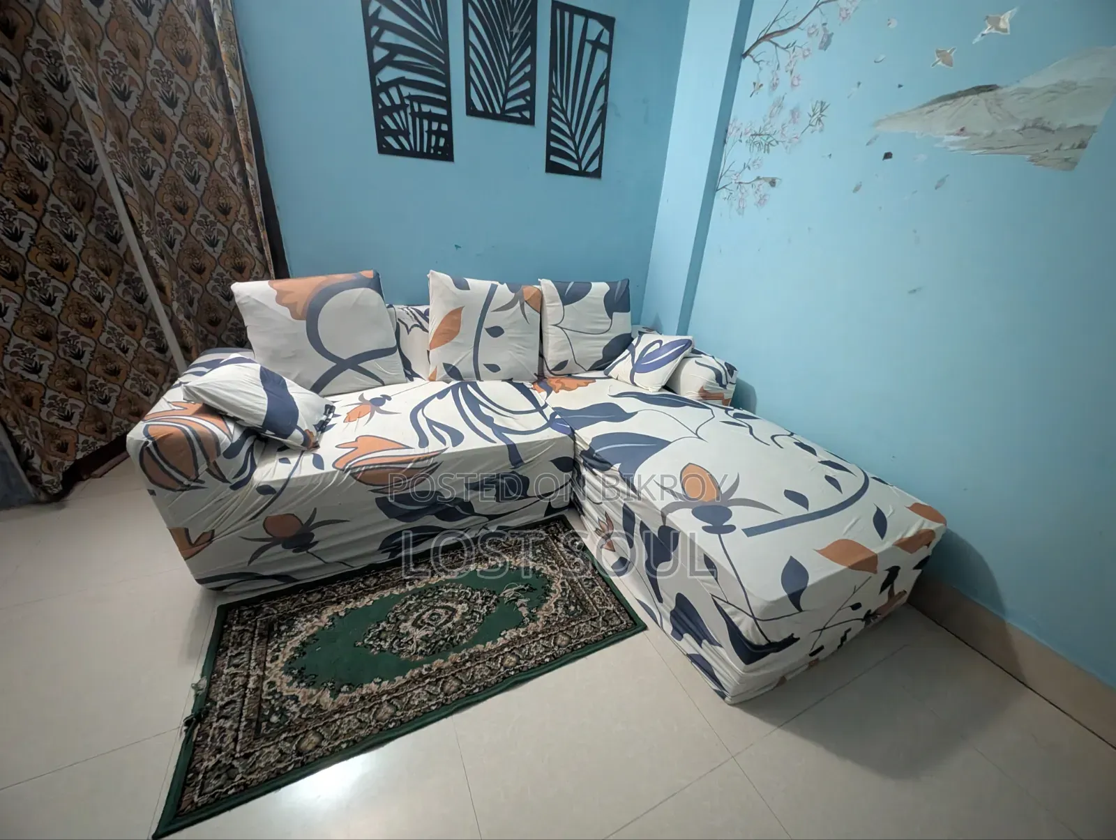 L Shape Sofa Set 2+Divan (With Cover)