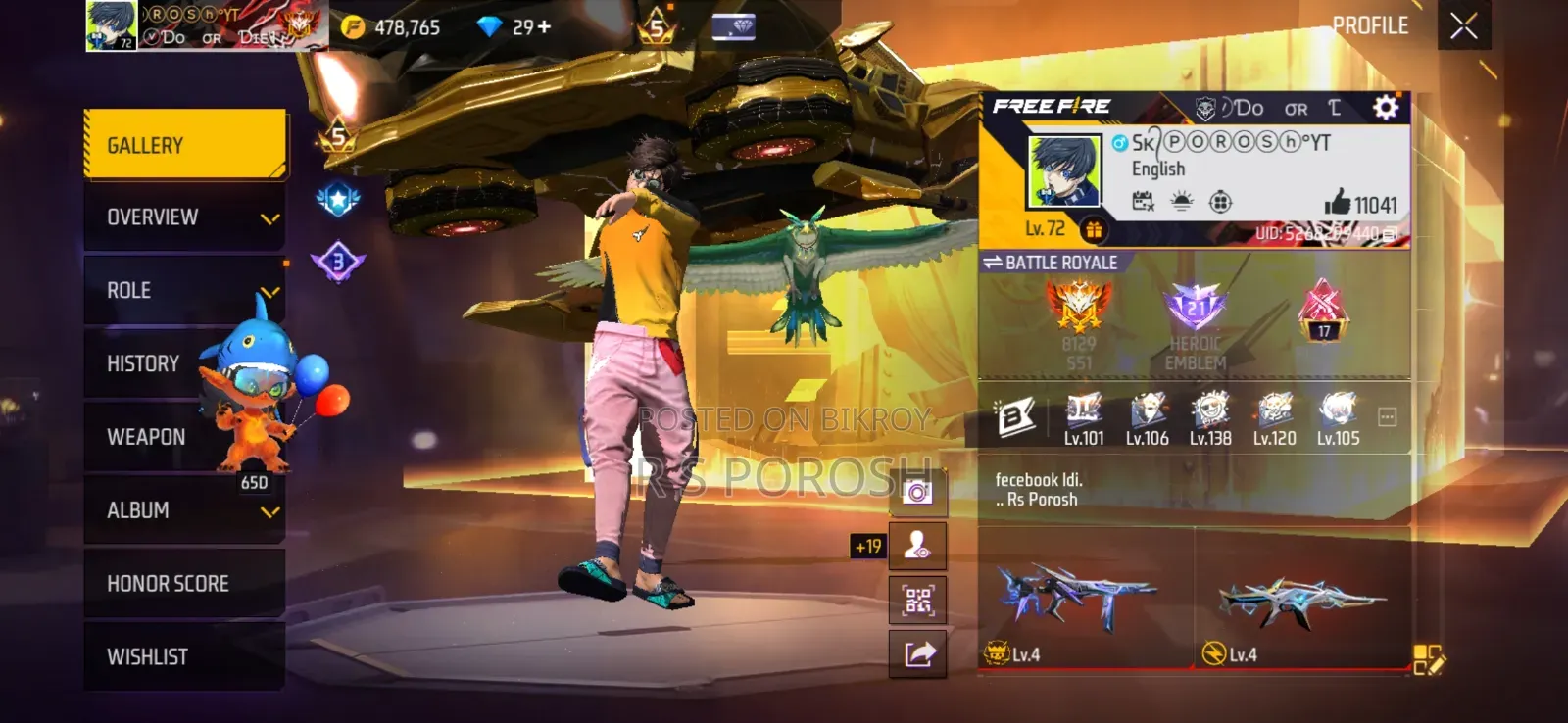 Free Fire ID for sale