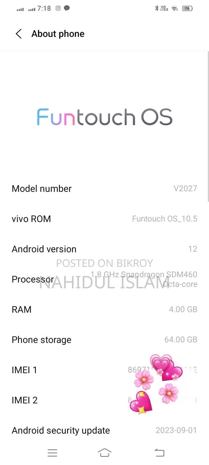 Vivo Y20 64 GB Blue